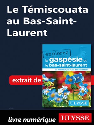 cover image of Le Témiscouata au Bas-Saint-Laurent